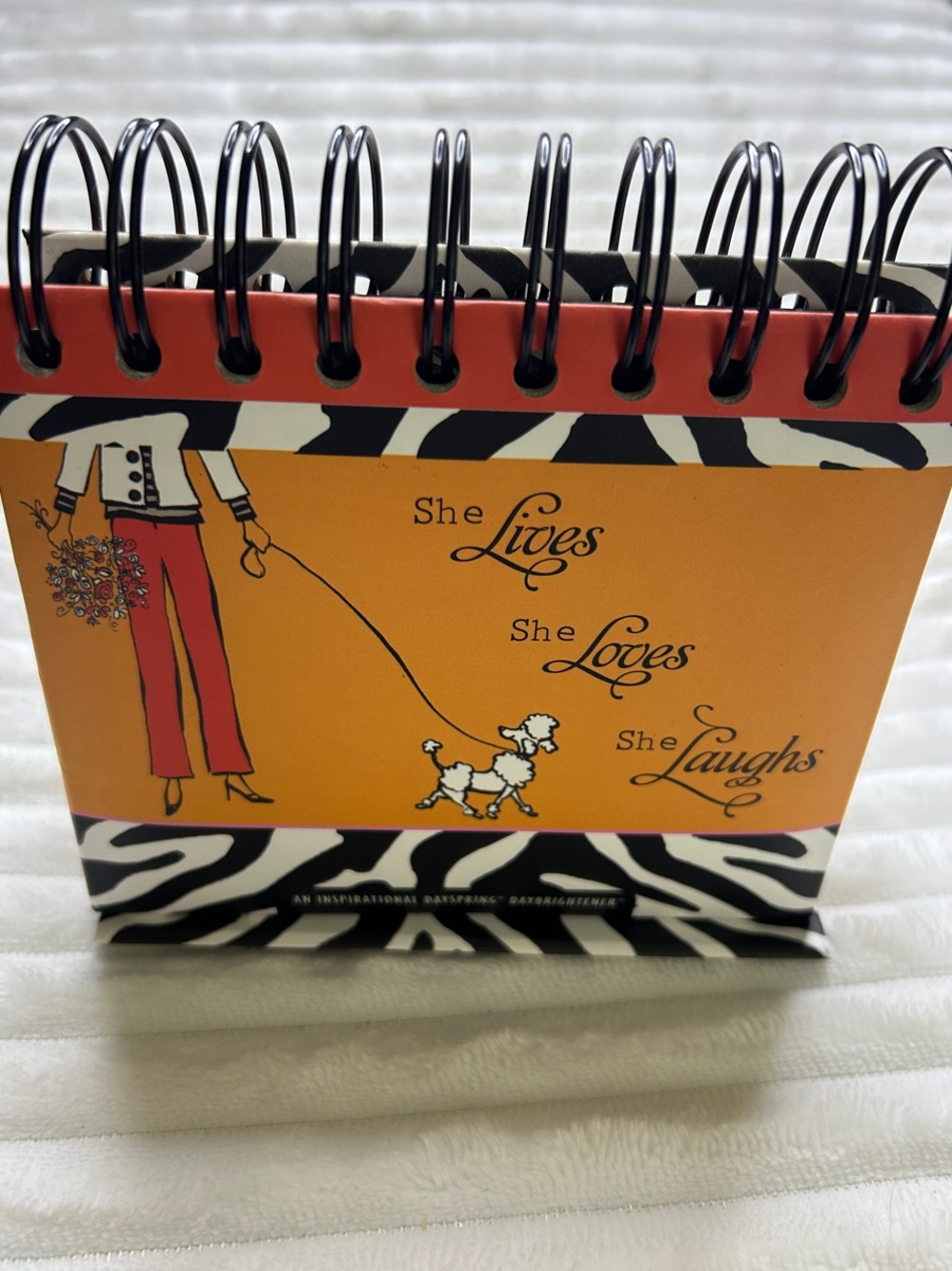 2008 Vintage She Lives She Loves She Laughs Spiral Desk Calendar - Inspirational
